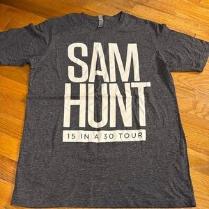 Sam Hunt Concert Tour 15 In A 30 Tour Shirt Sz MED Gray short sleeve